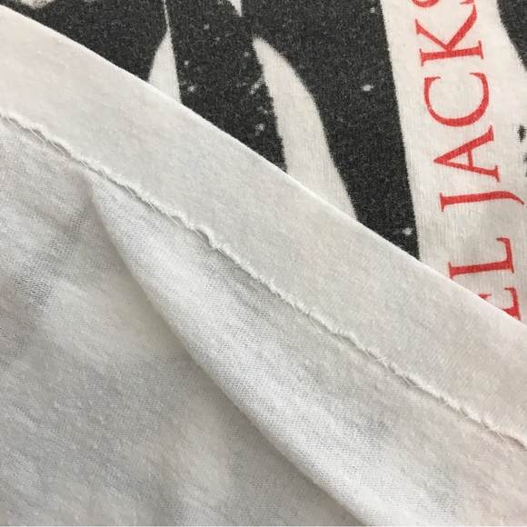 Michael Jackson Vintage Concert Cropped Tee Shirt Black & White Rare - Picture 5 of 5
